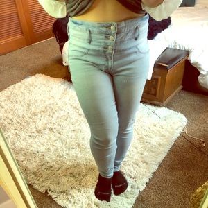 Light high waist skinny jeans